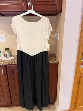 Target Two-Tone Cream and Black Maxi Dress